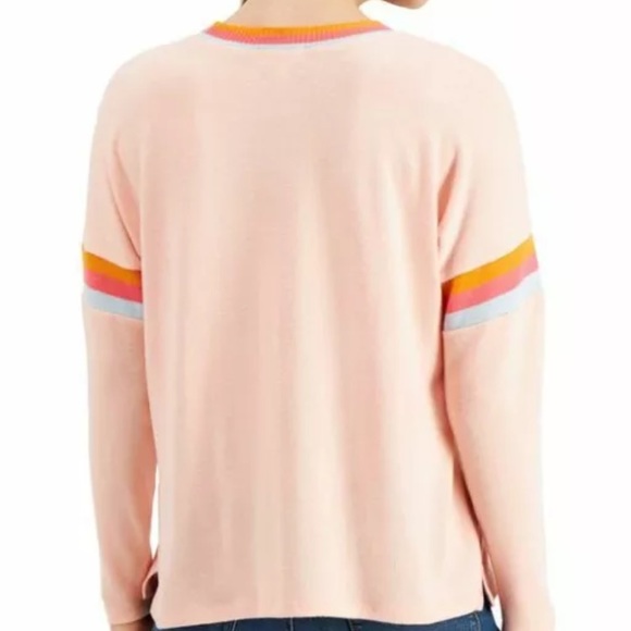 Style & Co T-Shirt Top Knit Peach Plus Size Crew Neck Long Sleeves - Picture 2 of 12